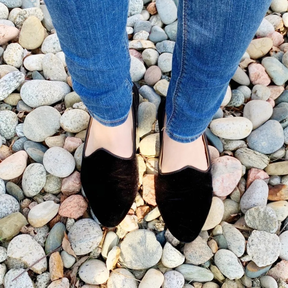 Birdies Heron Flats Black Suede Size 7 Almond Toe - Picture 2 of 7